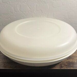 Vintage Tupperware Vegetable Veggie Tray Container White 1708-6 w/Lid
